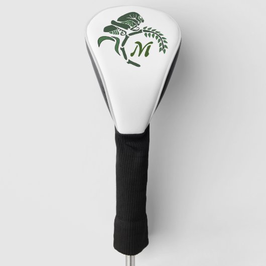 Whimsical Hooded Grasshopper Monogram Golfheadcover (Voorkant)