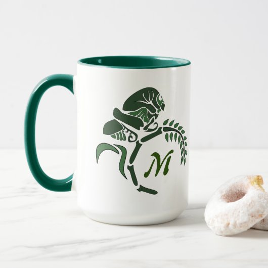 Whimsical Hooded Grasshopper Monogram Mok (Met donut)