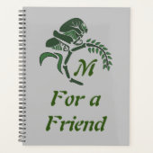 Whimsical Hooded Grasshopper Monogram Planner (Voorkant)
