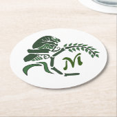 Whimsical Hooded Grasshopper Monogram Ronde Kartonnen Onderzetter (Gebogen)