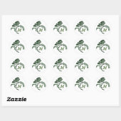 Whimsical Hooded Grasshopper Monogram Ronde Sticker (Vel)