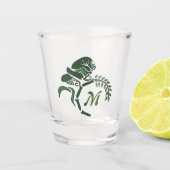 Whimsical Hooded Grasshopper Monogram Shot Glas (Voorkant)