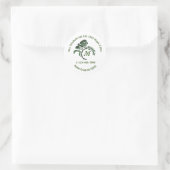 Whimsical Hooded Grasshopper Monogram Sleutelhange Ronde Sticker (Tas)