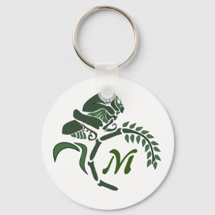 Whimsical Hooded Grasshopper Monogram Sleutelhanger