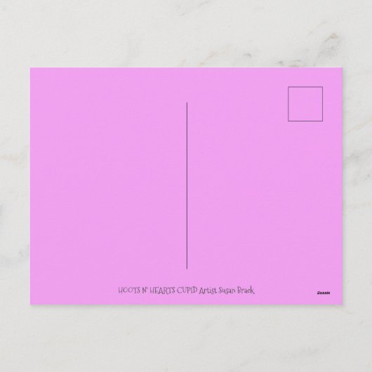 WHIMSICAL HOOTS N' HEARTS CUPID OWL VALENTIJN FEESTDAGENKAART (Achterkant)