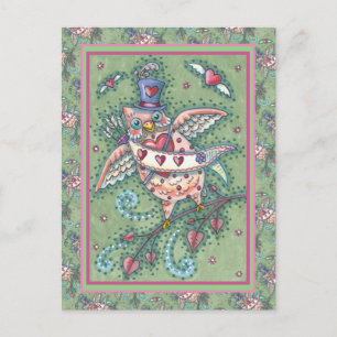 WHIMSICAL HOOTS N' HEARTS CUPID OWL VALENTIJN FEESTDAGENKAART
