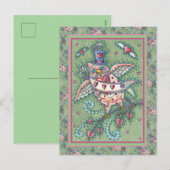 WHIMSICAL HOOTS N' HEARTS CUPID OWL VALENTIJN FEESTDAGENKAART (Voorkant / Achterkant)