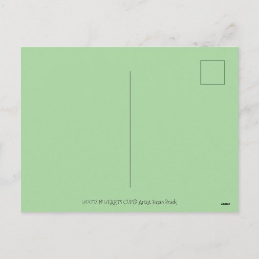 WHIMSICAL HOOTS N' HEARTS CUPID OWL VALENTIJN FEESTDAGENKAART (Achterkant)