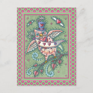 WHIMSICAL HOOTS N' HEARTS CUPID OWL VALENTIJN FEESTDAGENKAART