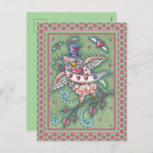 WHIMSICAL HOOTS N' HEARTS CUPID OWL VALENTIJN FEESTDAGENKAART (Voorkant / Achterkant)