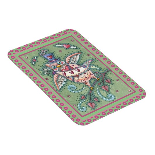 WHIMSICAL HOOTS N' HEARTS CUPID OWL VALENTIJN MAGNEET (Rechterzijde)