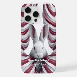 Whimsical Hopper: Artful Rabbit iPhone 15 hoesje Pro Max Case