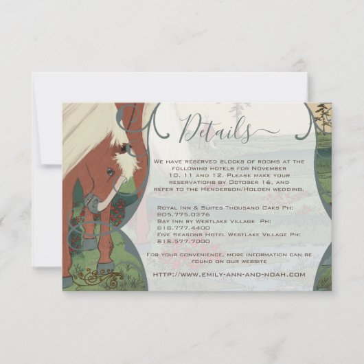 Whimsical Horse Ranch Lodge Destination Wedding Kaart (Voorkant)