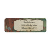 Whimsical Horse Red Flowers Return Address Label (Voorkant)