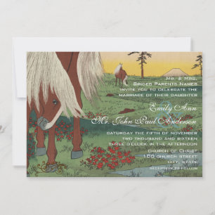 Whimsical Horse Wedding Invitations Kaart