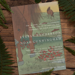 Whimsical Horse Wedding Invitations Kaart