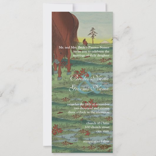 Whimsical Horse Wedding Invitations Kaart (Voorkant)
