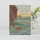 Whimsical Horse Wedding Nodig  Japans uit Kaart (Staand voorkant)