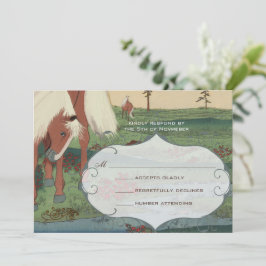 Whimsical Horse Wedding RSVP Kaart