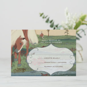 Whimsical Horse Wedding RSVP Kaart