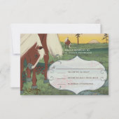Whimsical Horse Wedding RSVP Kaart (Voorkant)