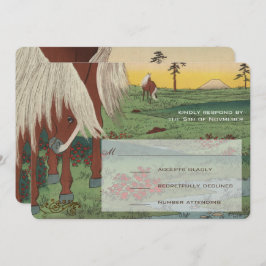 Whimsical Horse Wedding RSVP Kaart