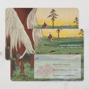 Whimsical Horse Wedding RSVP Kaart