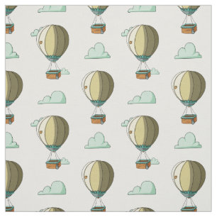 Whimsical Hot Air Ballon Cartoon Nursery Stof