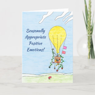 Whimsical Hot Air Ballon Holiday Kaart