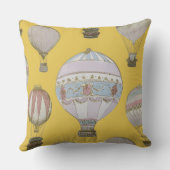 Whimsical Hot Air Ballon - keizer Yellow Kussen (Achterkant)