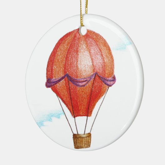 Whimsical Hot Air Ballon Keramisch Ornament (Links)