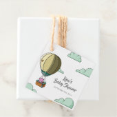 Whimsical Hot Air Ballon met Beer Baby shower Bedankjes Labels (In situ)