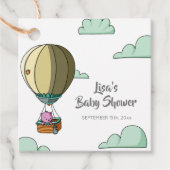 Whimsical Hot Air Ballon met Beer Baby shower Bedankjes Labels (Voorkant)
