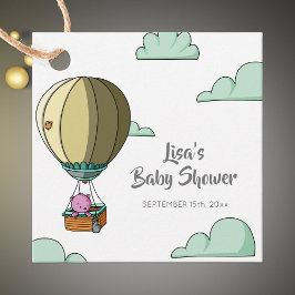 Whimsical Hot Air Ballon met Beer Baby shower Bedankjes Labels