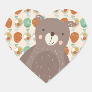 Whimsical Hot Air-ballonnen Hart Sticker