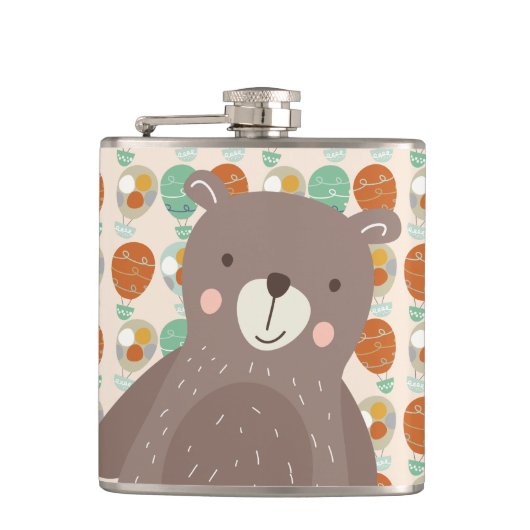 Whimsical Hot Air-ballonnen Heupfles (Voorkant)