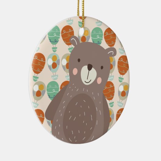 Whimsical Hot Air-ballonnen Keramisch Ornament (Rechts)