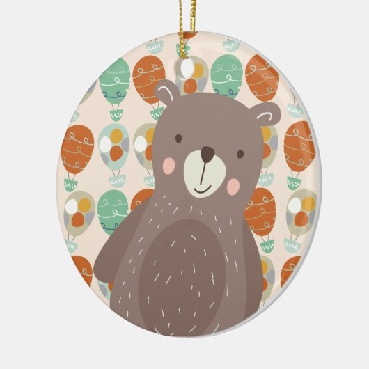 Whimsical Hot Air-ballonnen Keramisch Ornament (Links)