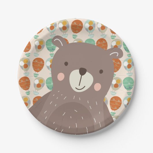 Whimsical Hot Air-ballonnen Papieren Bordje (Voorkant)