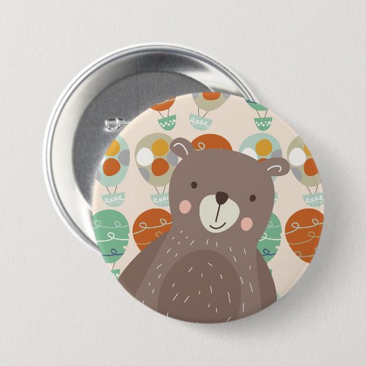 Whimsical Hot Air-ballonnen Ronde Button 7,6 Cm (Voorkant /achterkant)