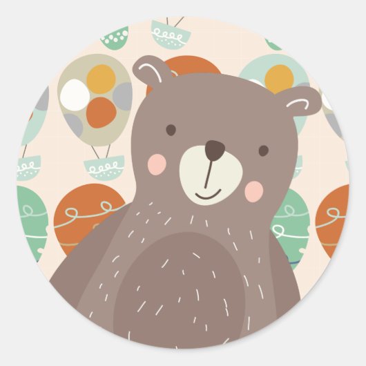 Whimsical Hot Air-ballonnen Ronde Sticker (Voorkant)