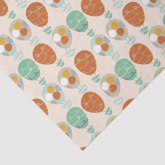 Whimsical Hot Air-ballonnen Tissuepapier (Detail)