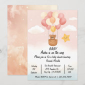 Whimsical Hot Air Balloon Baby Shower Invitation | Kaart (Voorkant / Achterkant)
