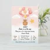 Whimsical Hot Air Balloon Baby Shower Invitation | Kaart (Staand voorkant)