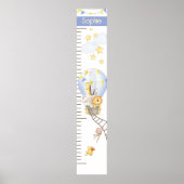Whimsical Hot Air Balloon Growth Chart Poster (Voorkant)