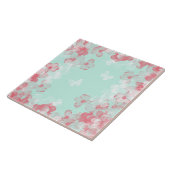 Whimsical Hot Air Balloon with Cherry Blossoms  Tegeltje (Zijkant)