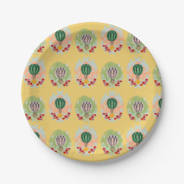 Whimsical Hot Air Balloon Wizard Theme Papieren Bordje