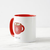 Whimsical Hot Cocaca Snowflake Coffee Mok (Voorkant links)