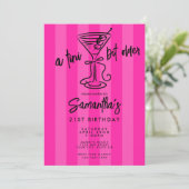 Whimsical Hot Pink A Tini Bit Older 21st Birthday Kaart (Staand voorkant)