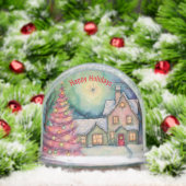 Whimsical House and Christmas Tree Snow Scene Sneeuwbol (Kerstmis)